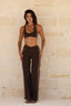 SOFTFORM V WIDE-LEG FLARE LEGGING - MOCHA TRIM