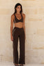 SOFTFORM V WIDE-LEG FLARE LEGGING - MOCHA TRIM