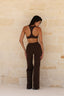 SOFTFORM V WIDE-LEG FLARE LEGGING - MOCHA TRIM