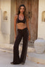 SOFTFORM V WIDE-LEG FLARE LEGGING - MOCHA TRIM