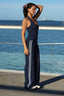 SOFTFORM WIDE-LEG FLARE LEGGING - BLUE TRIM