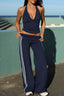 SOFTFORM WIDE-LEG FLARE LEGGING - BLUE TRIM