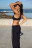 SOFTFORM WIDE-LEG FLARE LEGGING - SLATE TRIM