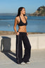 SOFTFORM WIDE-LEG FLARE LEGGING - SLATE TRIM