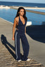 SOFTFORM WIDE-LEG FLARE LEGGING - BLUE TRIM