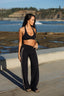 SOFTFORM WIDE-LEG FLARE LEGGING - TAUPE TRIM