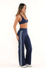 SOFTFORM WIDE-LEG FLARE LEGGING - BLUE TRIM