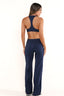 SOFTFORM WIDE-LEG FLARE LEGGING - BLUE TRIM