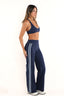 SOFTFORM WIDE-LEG FLARE LEGGING - BLUE TRIM