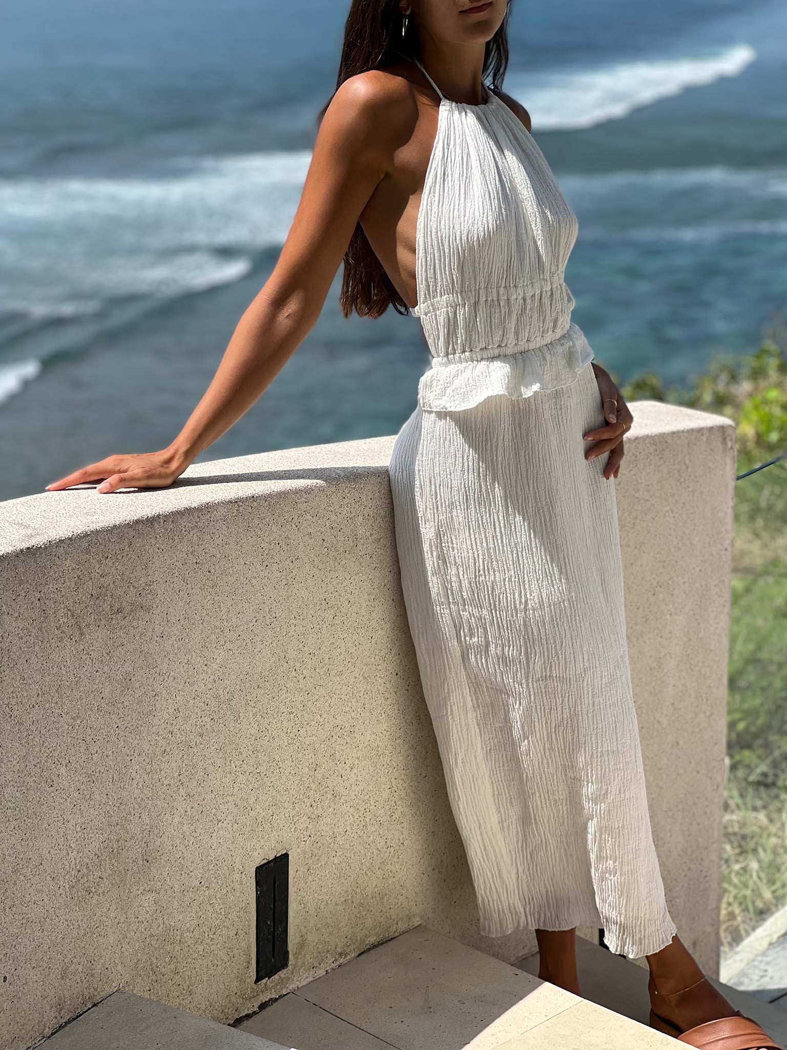 Santorini Dress - White - Sabi Swimwear 